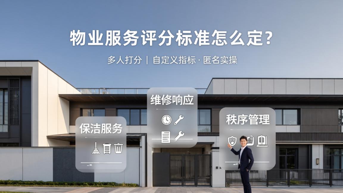 物业服务评分标准怎么定？用【多人打分】自定义指标+多人匿名打分实操教程