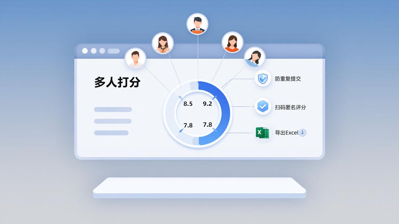 多人互评打分怎么操作？扫码匿名评分+防重复提交+导出Excel详细教程