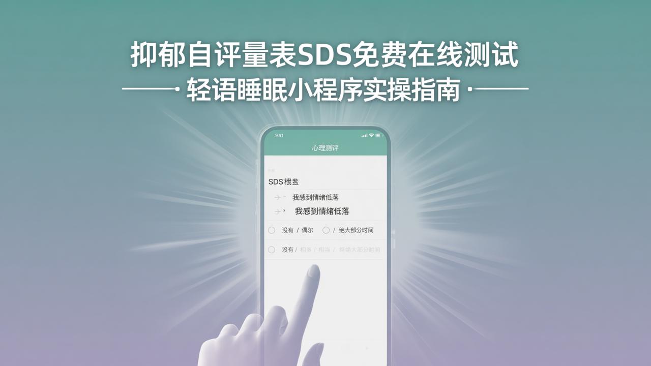 抑郁自评量表SDS免费在线测试怎么做？轻语睡眠小程序实操指南