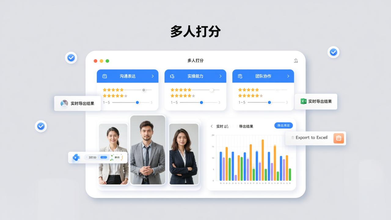 培训效果评估怎么做？多人打分工具实操教程：自定义指标、匿名互评、实时导出结果