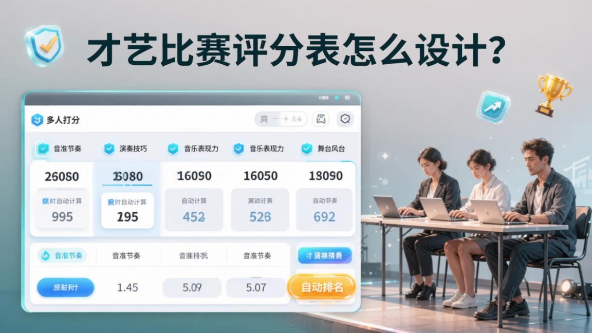 才艺比赛评分表怎么设计？多人打分在线工具实操教程（含匿名打分、自动排名、结果导出）