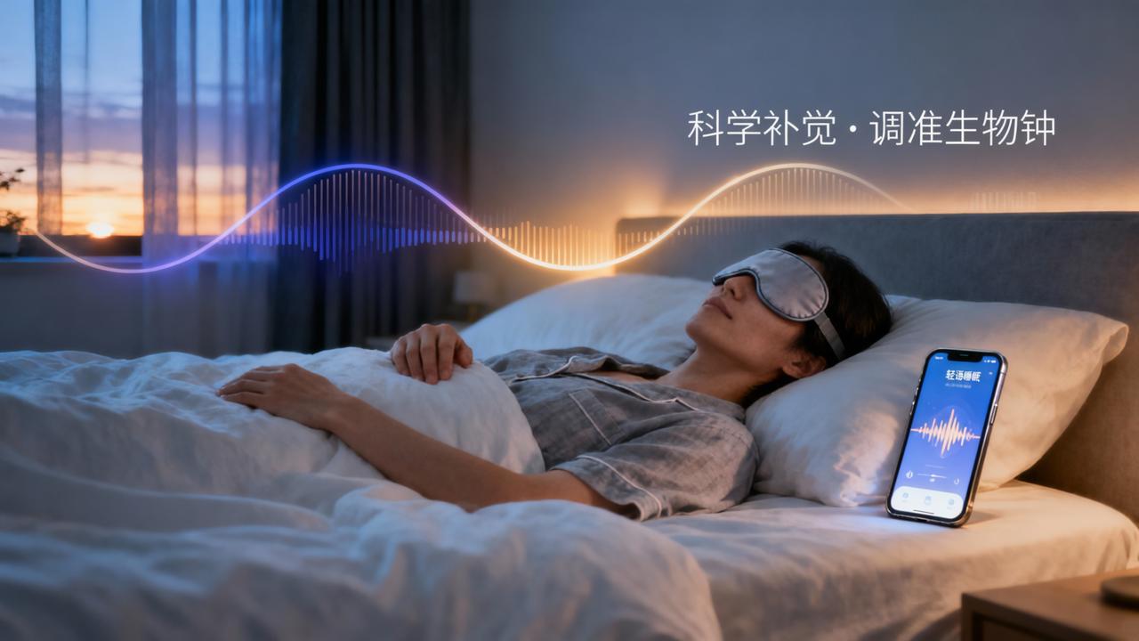 值夜班后怎么补觉才科学？倒班族用【轻语睡眠】助眠音频+睡眠日记调整生物钟